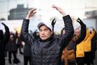 法轮功,韩国法轮功学员祥和炼功引人注目 【明慧网】