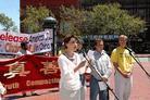 Published on 7/13/2003 揭露谎言　支持正义──北加州学员集会游行要求释放李祥春(图)  
