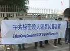马来西亚法轮功学员中使馆前抗议中共杀人售器官兽行2006-3-14