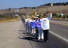 加州圣塔.玛丽亚市长褒奖法轮功─ＳＯＳ洛杉矶至旧金山步行