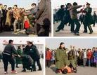 在天安门和平请愿的中国学员　被恶警当众野蛮毒打