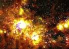 宇宙中有上千亿的星系  有的在解体  有的正在重新组合  图为NGC4214星系爆炸重组情况