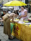 庆祝法轮大法日　奥地利学员传播真相（图）